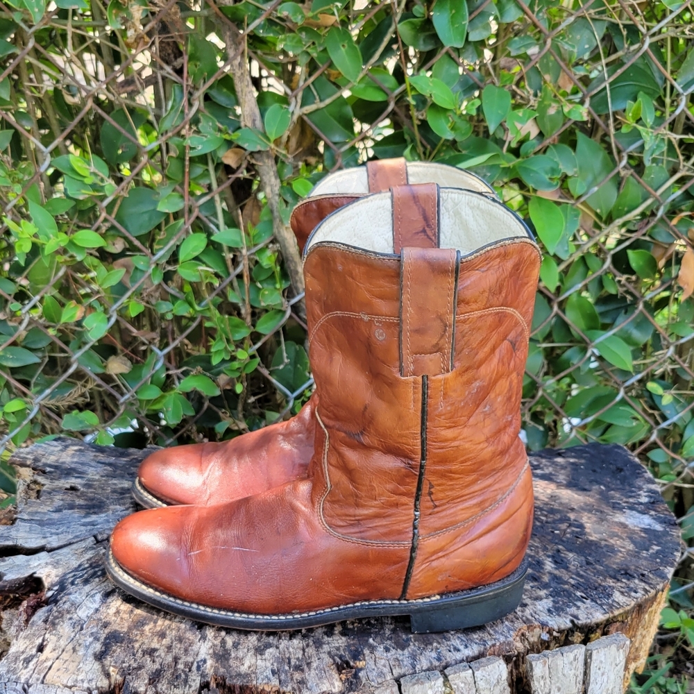 Trinity River Vintage Roper Boots Genuine Leather Cow… Gem